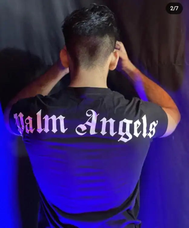 New Palm Angels Printed T shirt For Men Half Sleeves Round Neck High Quality and Smart Fit Trendy T shirt