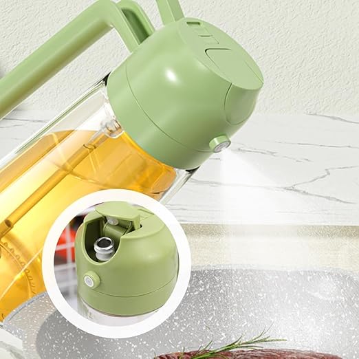 2 In 1 Glass Oil Sprayer And Dispenser, Sprayable And Pourable Oil Bottle 400 Ml