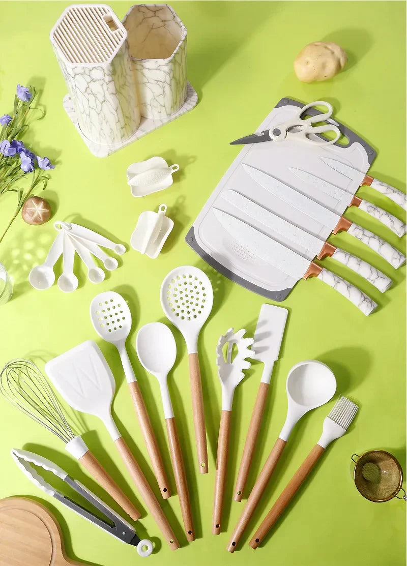 25 PCs Silicon Cooking & Knife Set.