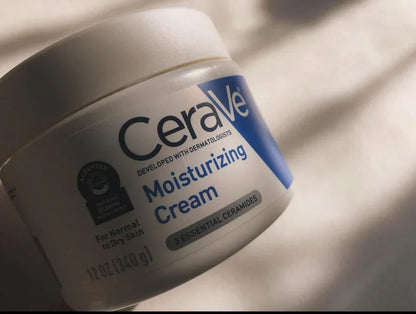 CERAVE MOISTURIZING CREAM 340G| BODY AND FACE MOISTURIZER FOR DRY SKIN | BODY CREAM WITH HYALURONIC ACID AND CERAMIDES | HYDRATING MOISTURIZER | FRAGRANCE FREE NON-COMEDOGENIC