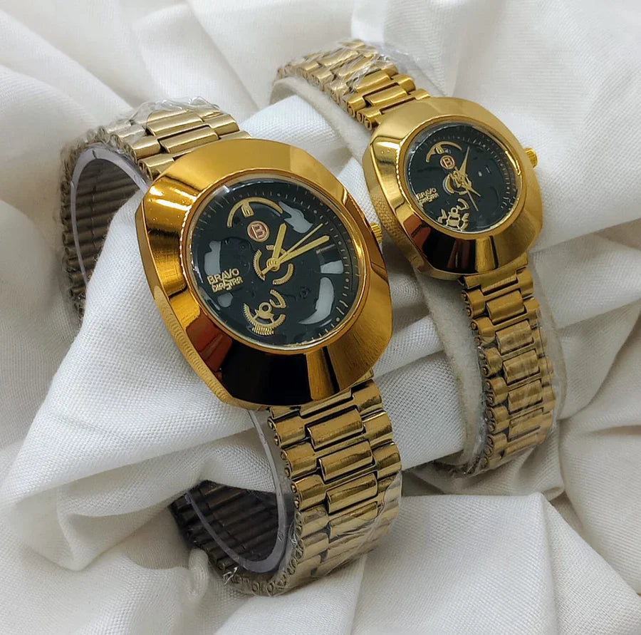 BRAVO COUPLE WATCH RADO SHAPE CHAIN WATCH (WITH BOX)