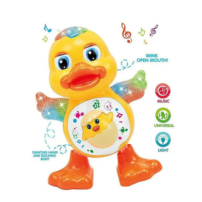 DANCING DUCK BATTERY OPERATED TOY WITH LIGHTS & MUSIC