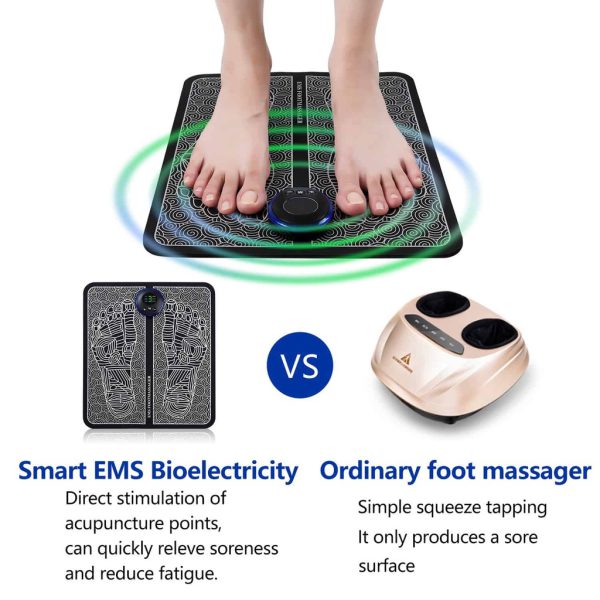 (pack Of 2) Ems Foot Massager Mat Electric And Mini Body Massager Combo Usb Charging Smart Display